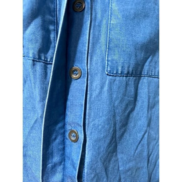 Lulus Chambray Button Down Shirts Dress Tencel Women Blue Size S Denim - Picture 10 of 12
